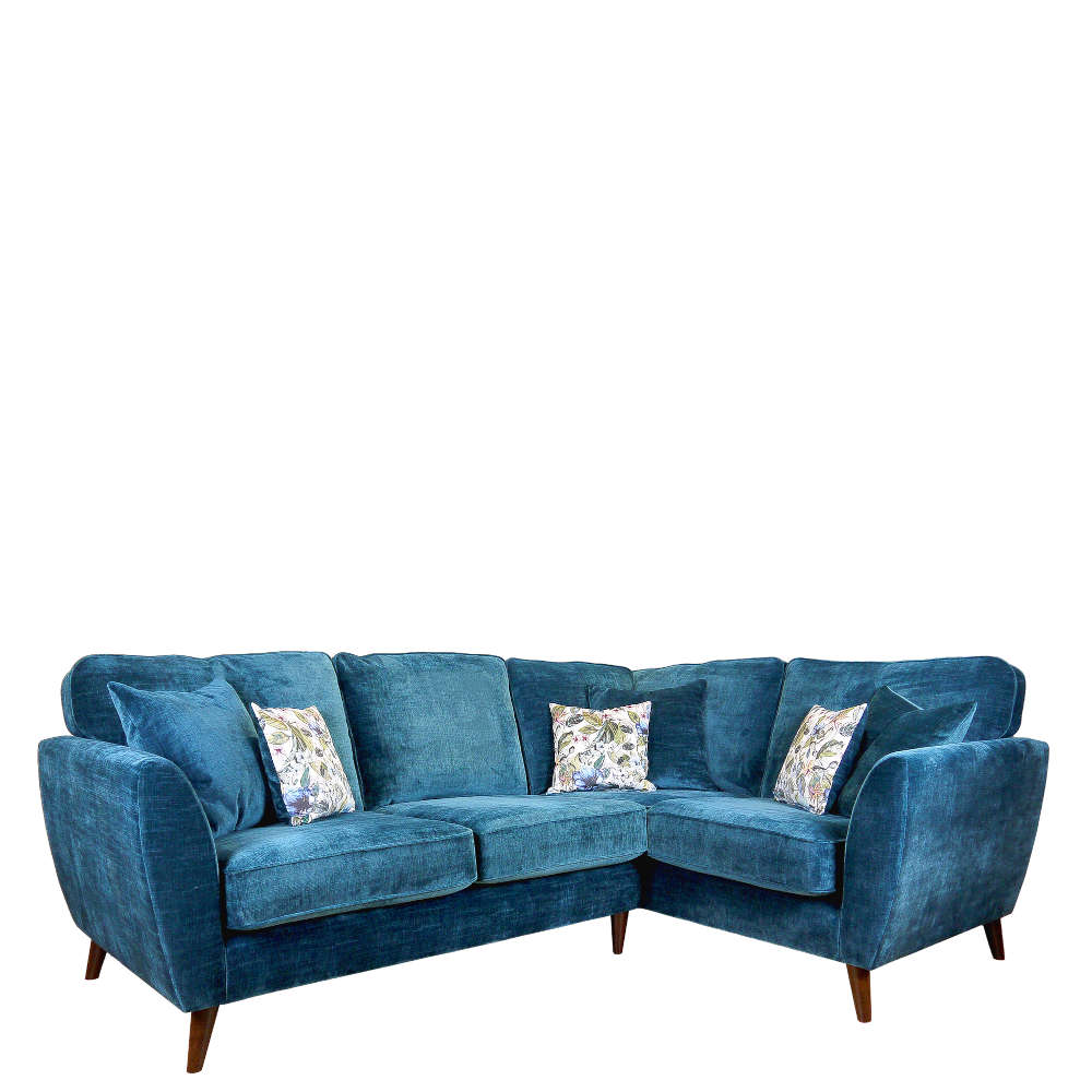 Small velvet deals corner sofa